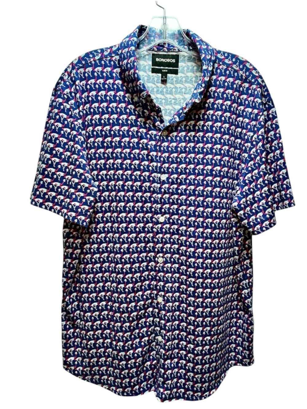 Bonobos Slim Fit 100% Pima Cotton Emu Print Button Down Shirt